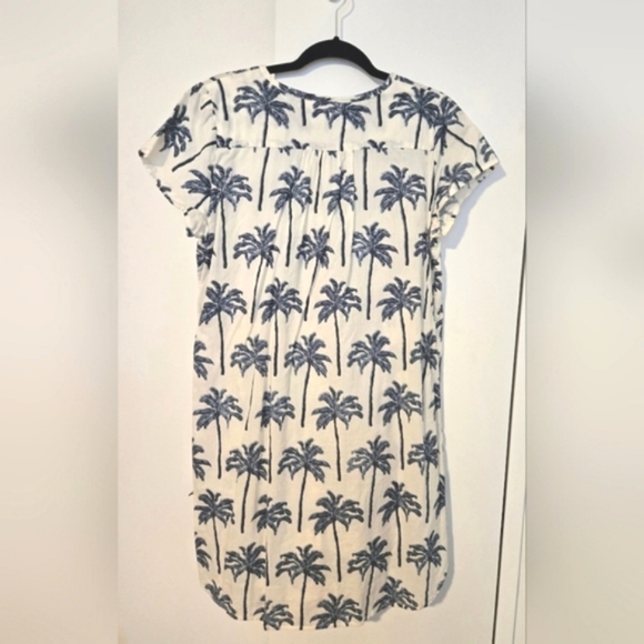 100% Cotton Button Down Palm Tree Print Dress by Pink Chicken - Picture 4 of 7